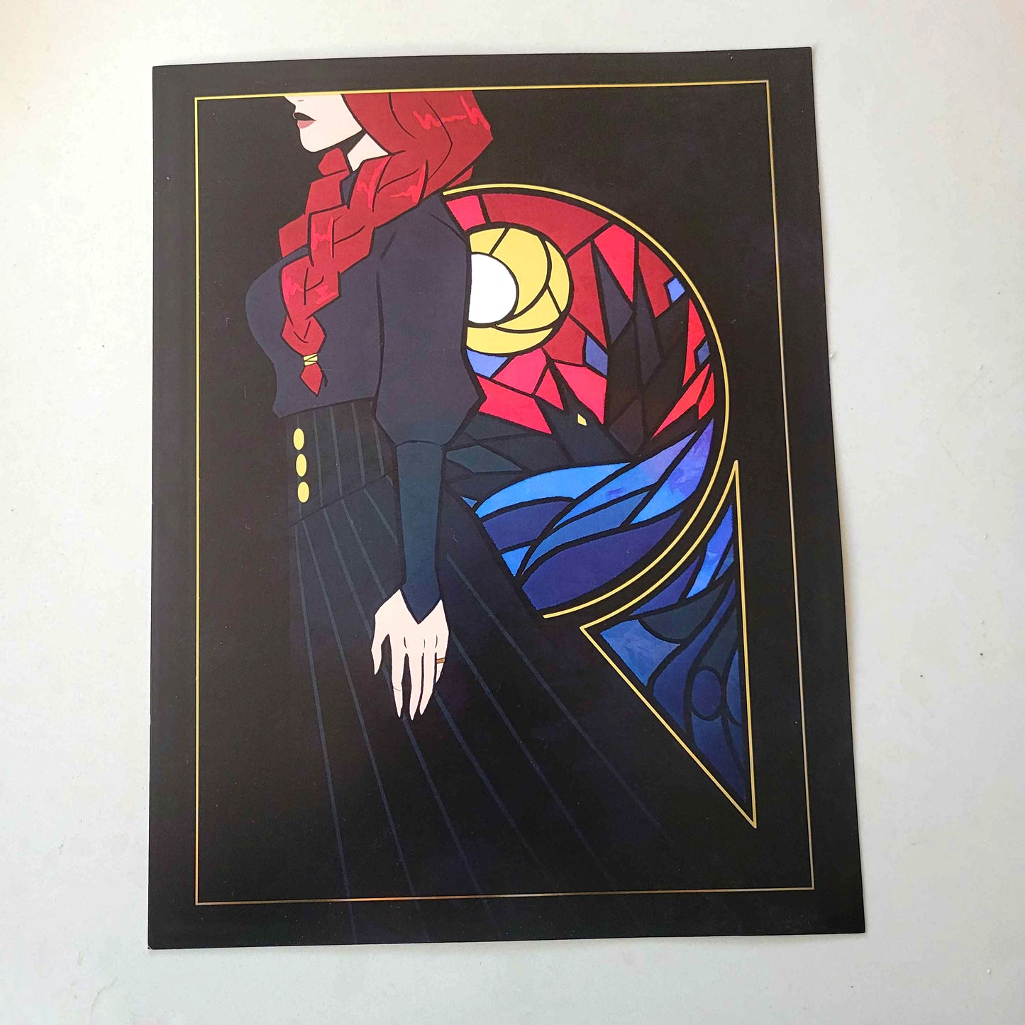 Muted Stained Glass Foil Print
