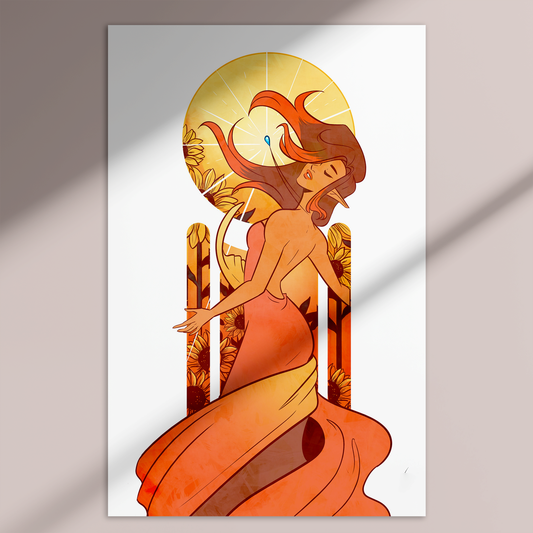 Sunflower Nouveau Poster