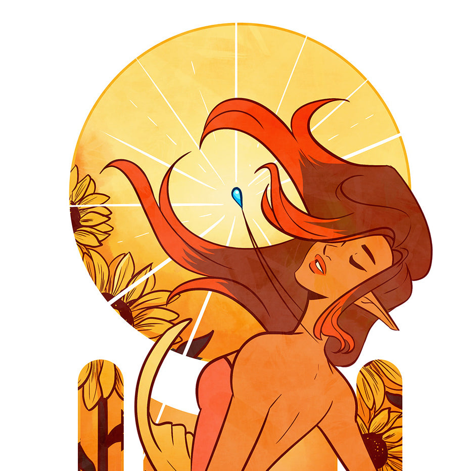 Sunflower Nouveau Poster