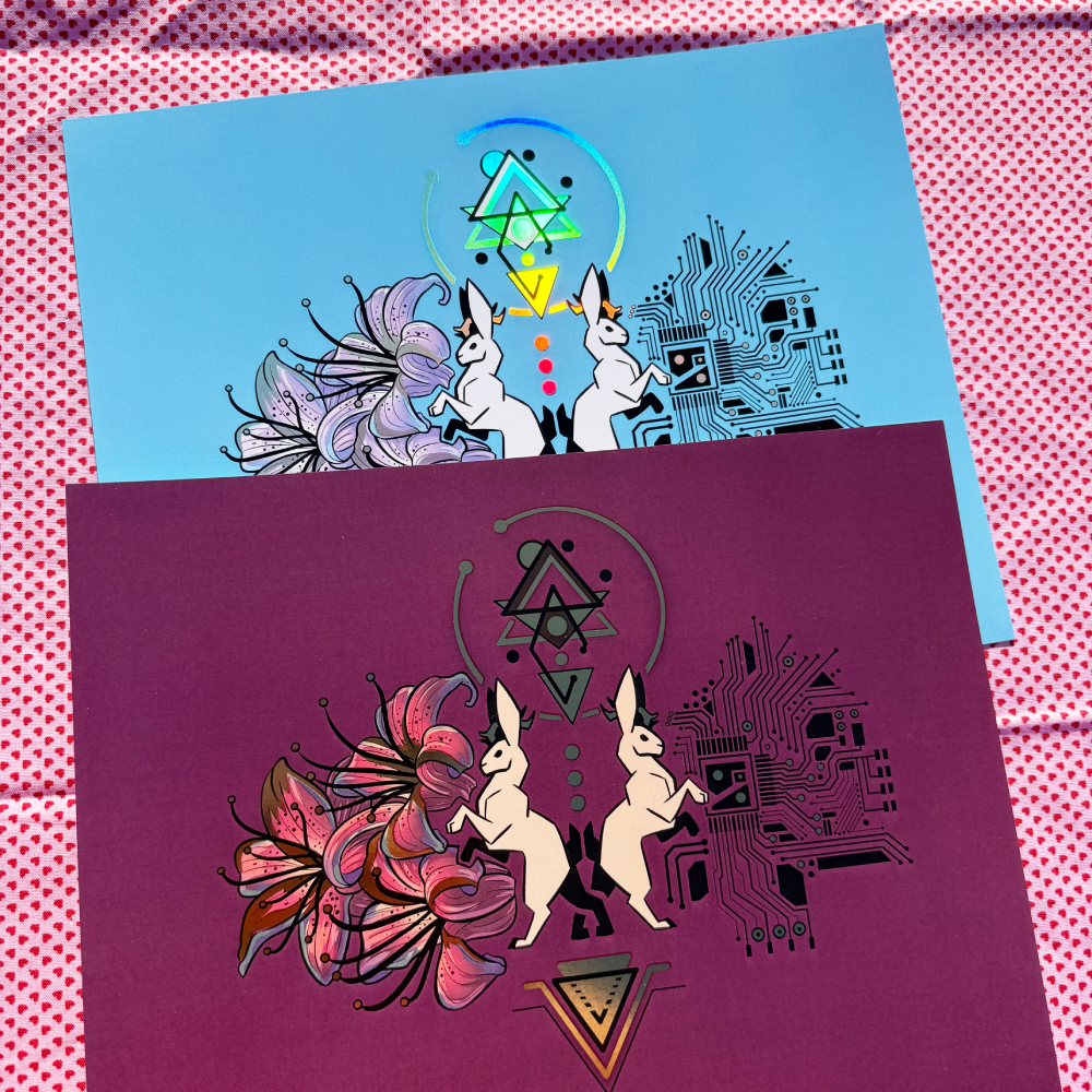 Jackalope Tattoo Foil Small Prints