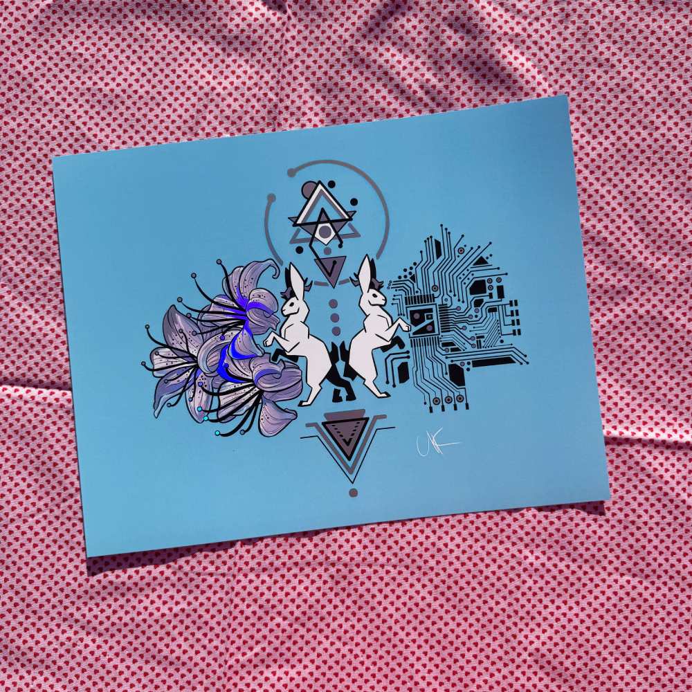 Jackalope Tattoo Foil Small Prints